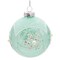 Kurt Adler 80MM Glass Teal Snowflake 6-Piece Ball Ornament Set